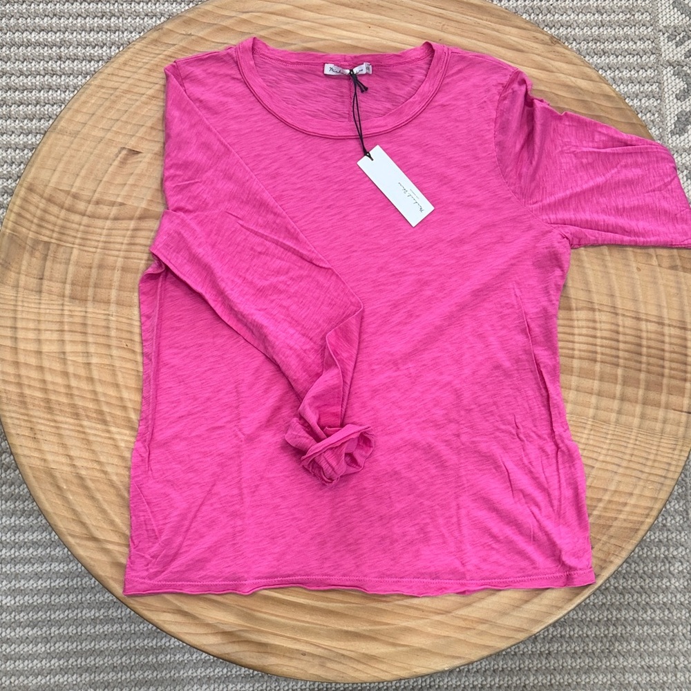 Michael Stars Fuchsia Long-Sleeve Crewneck Top